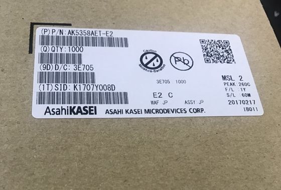 AK5358AET 24ビット 96kHz ADC 102dB SNR 低電源,I2S 出力 -40°Cから+85°C コンパクト 16-TSSOP