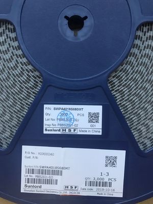 SWPA4018S680MT 68μH パワーインダクタ 4x4.8mm 3.2A サット ストリーム 90mΩ DCR, -40°C~+125°C メタル合金コア