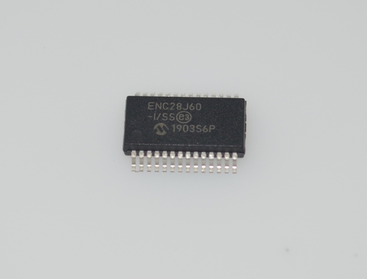 ENC28J60-I/SS スタンドアロンイーサネットコントローラ 10Base-T SPIインターフェース 8KBバッファ 3.3V SSOP-28 -40°C～+85°C