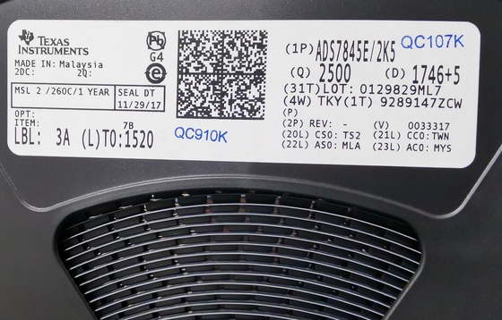 ADS7845E 12ビットタッチスクリーンコントローラー 125kHz サンプリング SPI インターフェース 2.7-5V SSOP-16 -40°Cから+85°C