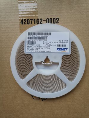 T491A105K025AT 1μF 25V タンタルコンデンサ 10%許容差 Aケース 125℃ 低ESR 高信頼性 安定した性能 車載、産業、医療用途向け