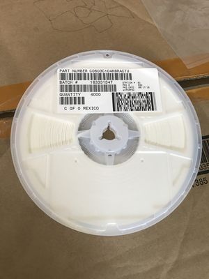 C0603C104K8RACTU 100nF 10V X7R 0603 MLCC 10%の許容度 高容量 安定した性能 -55°Cから+125°C RoHS準拠