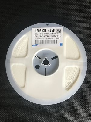 CL10C470JB8NNNC MLCC 47pF Ceramic Capacitor ±5% Tolerance 50V Rating C0G Dielectric 0402 Case Stable -55°C to +125°C Range High Q Value RoHS Compliant Tape and Reel Packaging