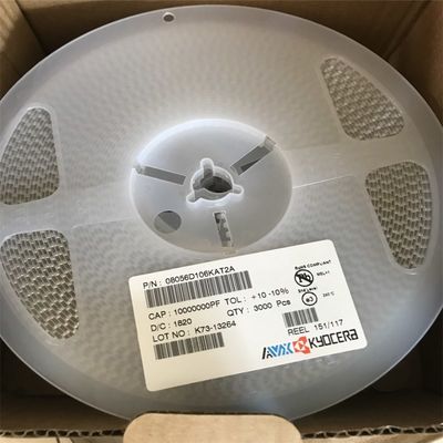 08056D106KAT2A 10μF MLCC 25V Rating X7R Dielectric 0805 Case 10% Tolerance High CV RoHS Compliant Stable for Bypass/Decoupling