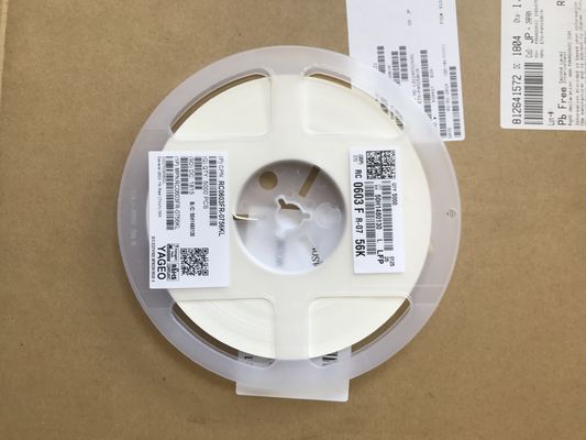 RC0603FR-0756KL 56kΩ 薄膜レジスタ 0603 パッケージ ±1% 許容度 ±100ppm/°C TCR 0.1W 評価 ハロゲンフリー RoHS 適合
