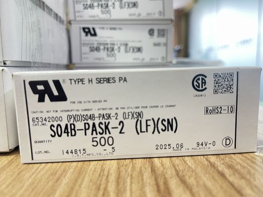 S04B-PASK-2 4ピン2.0mmピッチ トップエントリーヘッダー摩擦ロック UL94V-0 ナイロン3A 250V -25°C〜+85°C THTマウント JSTPAシリーズ