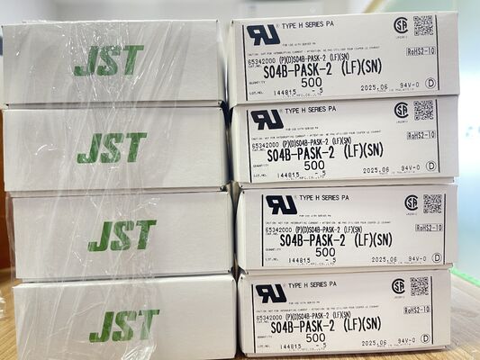 S04B-PASK-2 4ピン2.0mmピッチ トップエントリーヘッダー摩擦ロック UL94V-0 ナイロン3A 250V -25°C〜+85°C THTマウント JSTPAシリーズ